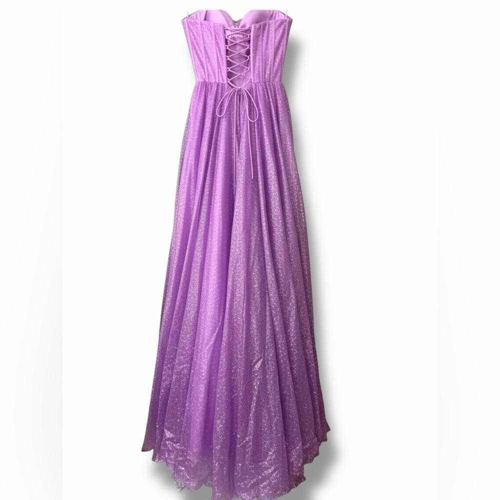 Alyce Paris 61601 Orchid Glitter Corset Prom Gown Size 2 NWT - Picture 6 of 13